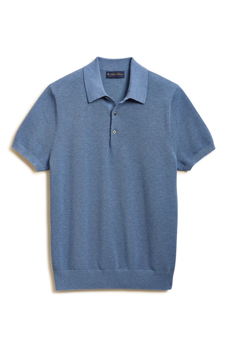 Cotton Piqué Polo, Main, color, BLUE HEATHER