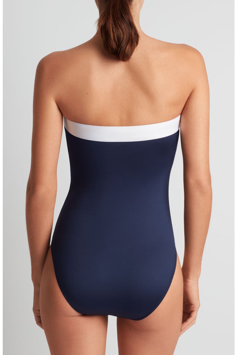 Modern Halter One-Piece Swimsuit, Alternate, color, DARK NAVY