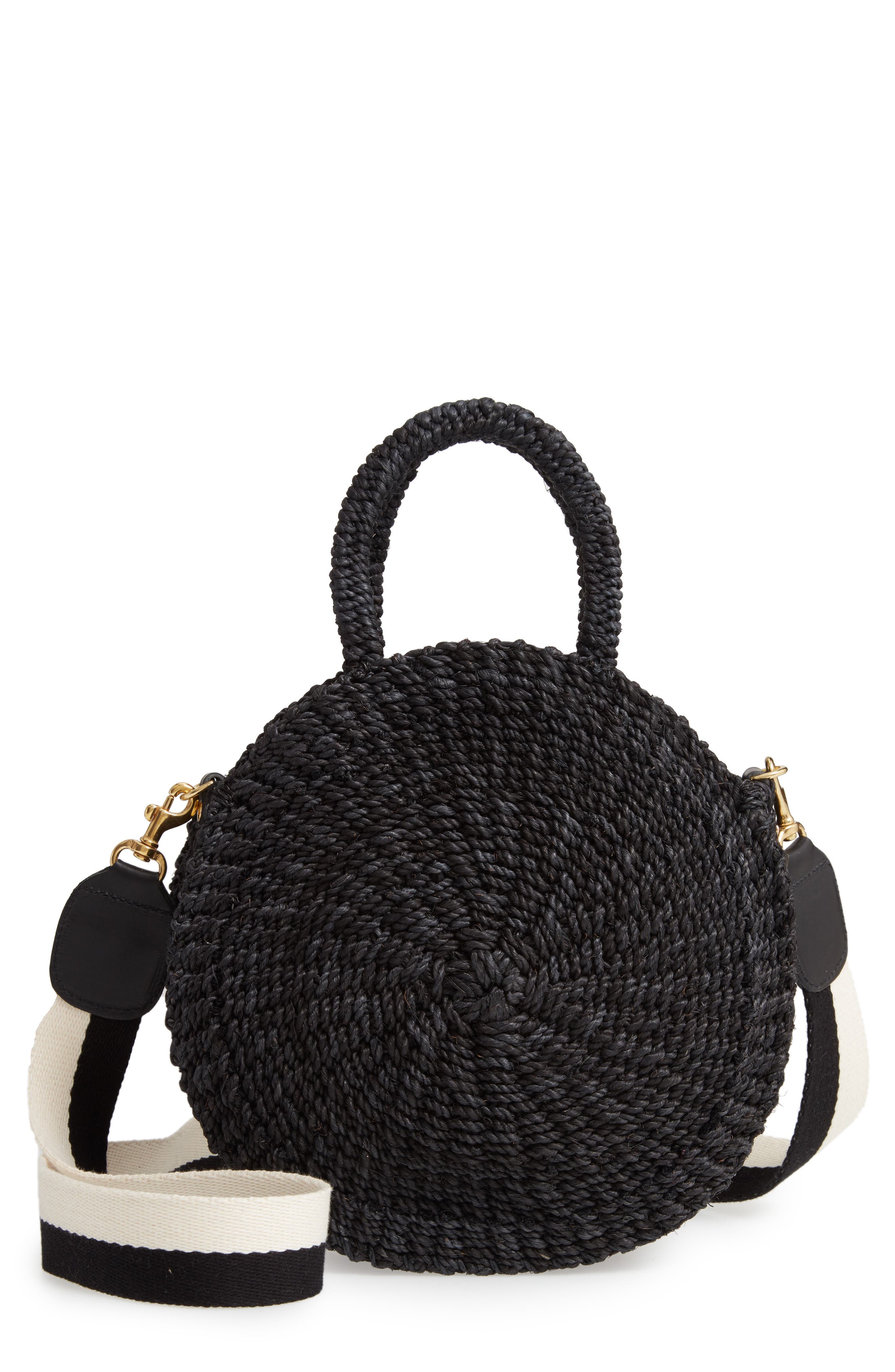 Moyen Alice Woven Sisal Bag, Main, color, BLACK BLACK