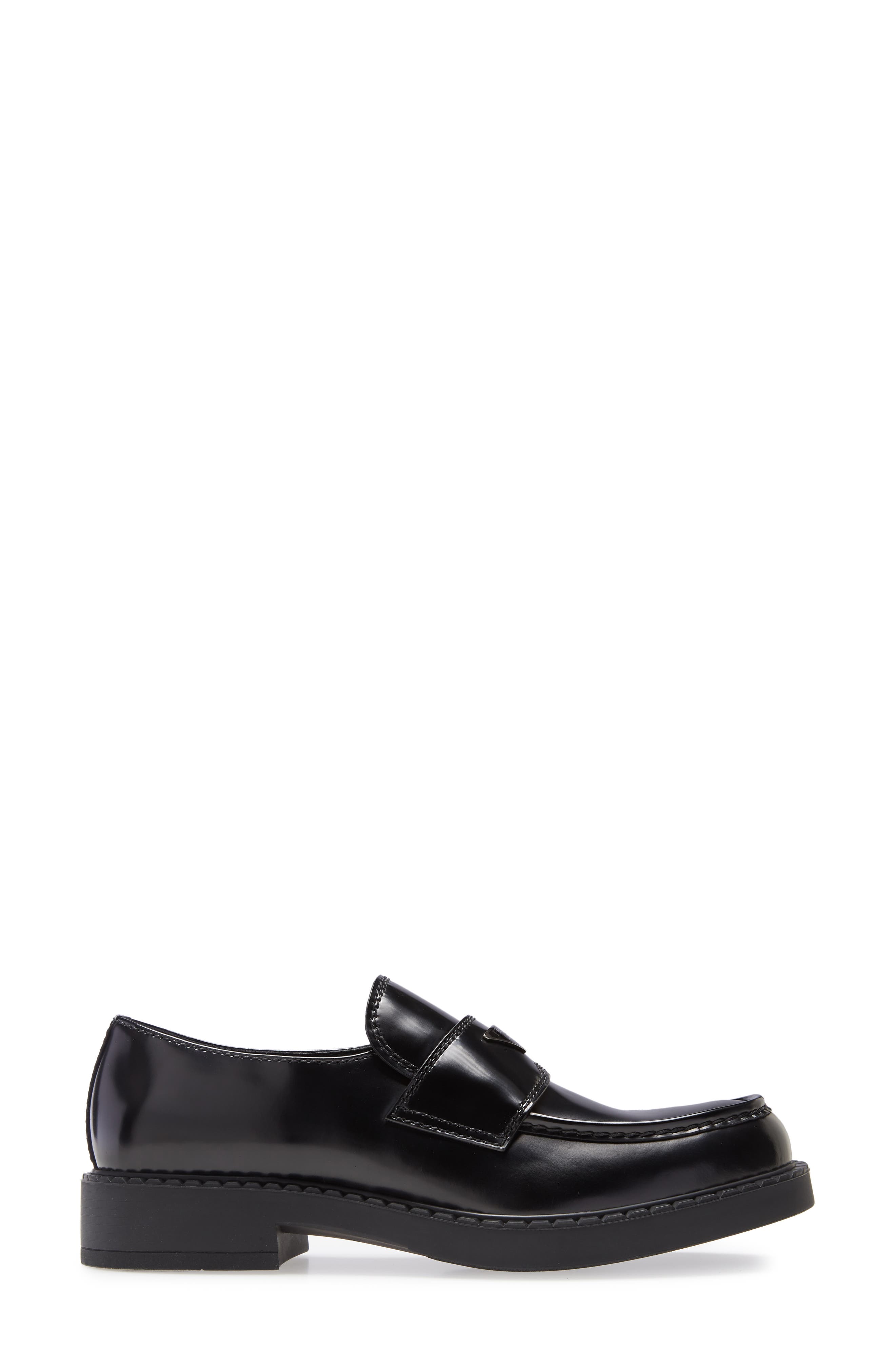 Prada Chocolate Loafer, Alternate, color, Black