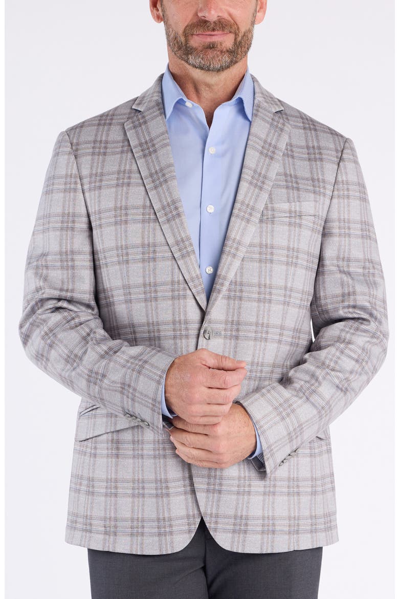 Plaid Sport Coat, Main, color, GREY