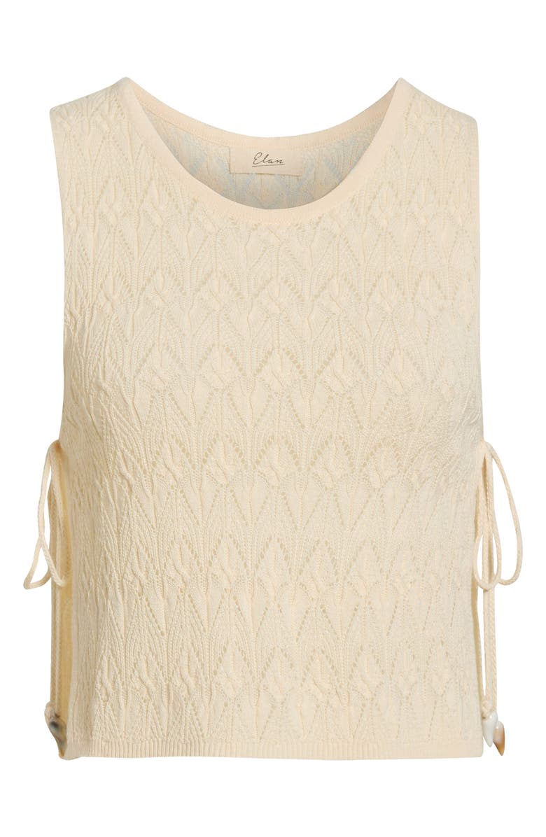 Elan Tie Side Crop Cover-Up Top, Alternate, color, Natural