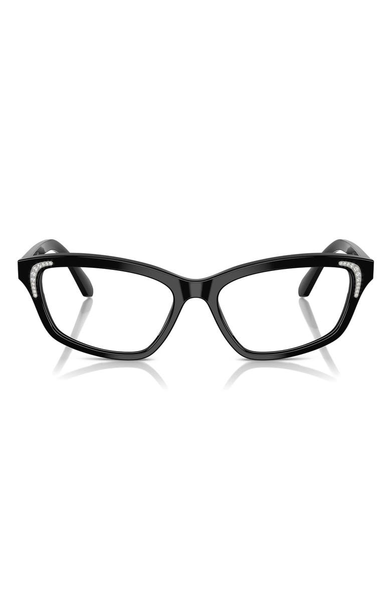 Swarovski 52mm Irregular Optical Glasses, Main, color, Black