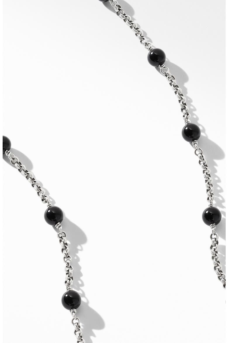 Cable Collectibles® Bead & Chain Necklace, Alternate, color, BLACK ONYX