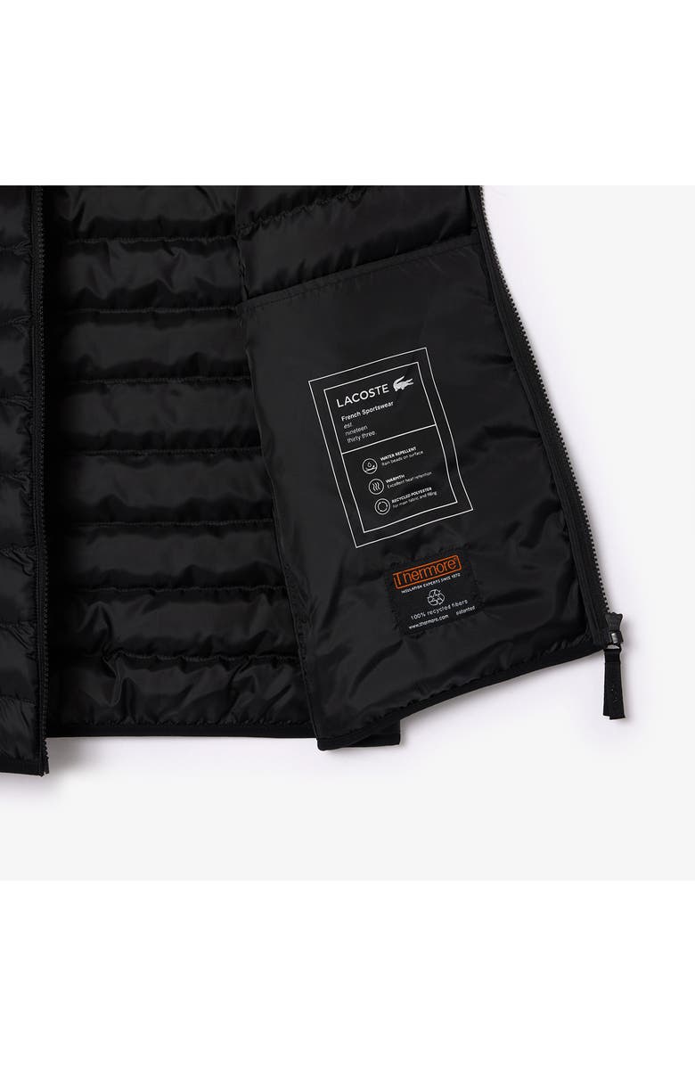Lacoste Lightweight Water Repellent Puffer Vest, Alternate, color, Black