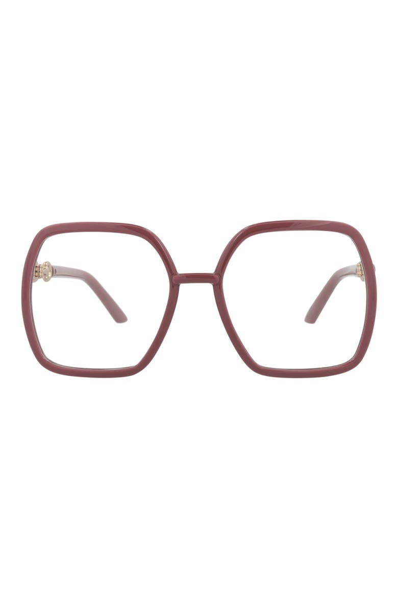 55mm Square Optical Frames, Main, color, PINK PINK TRANSPARENT