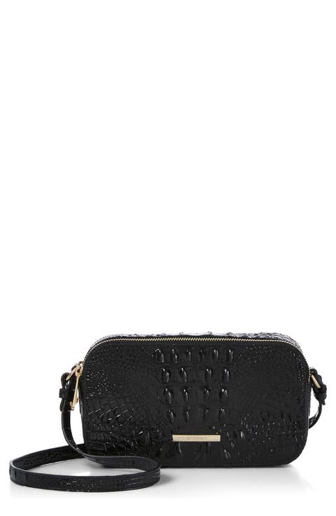 Danica Croc Embossed Leather Crossbody Bag