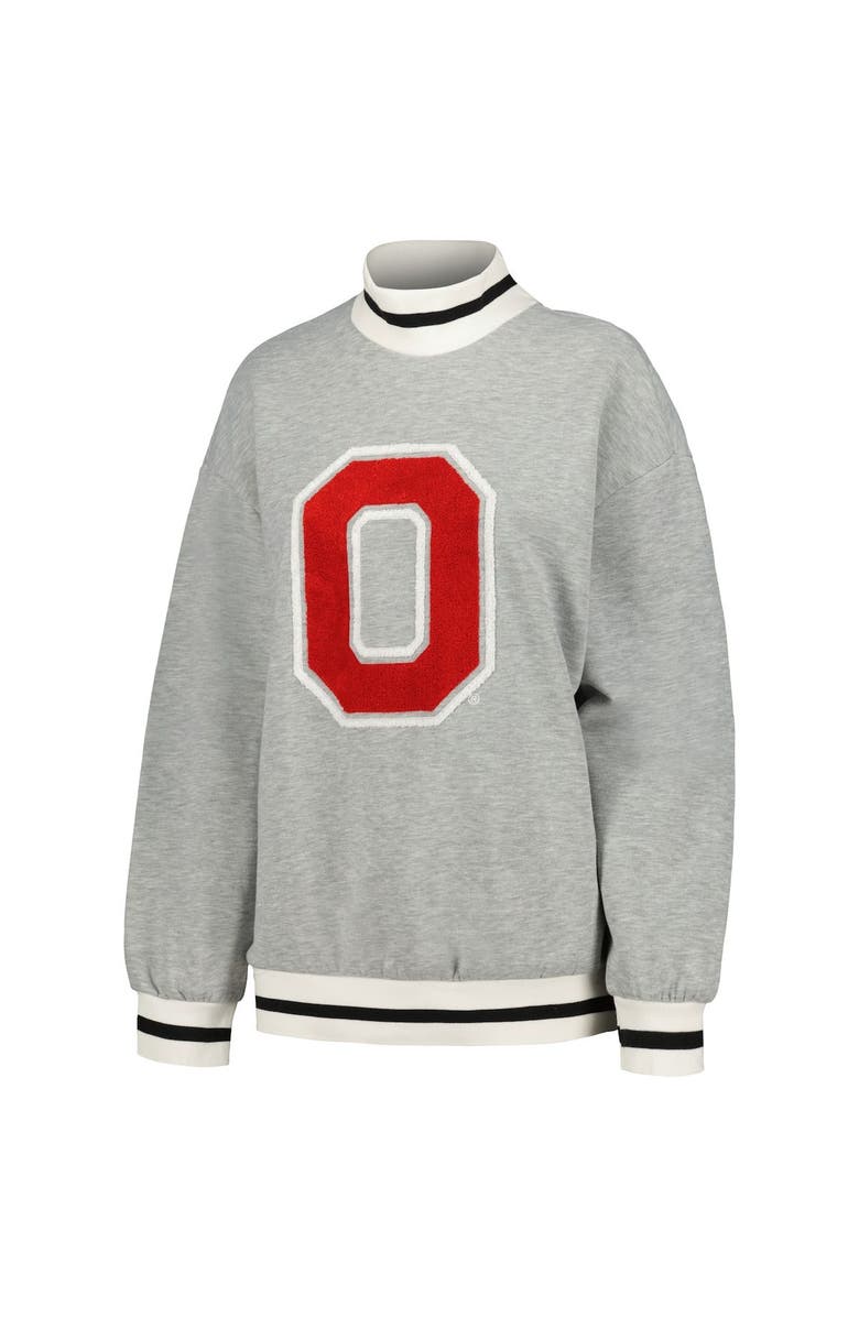GAMEDAY COUTURE Women's Gameday Couture Ash Ohio State Buckeyes In It To Win It Sporty Mock Neck Pullover Sweatshirt, Alternate, color, 