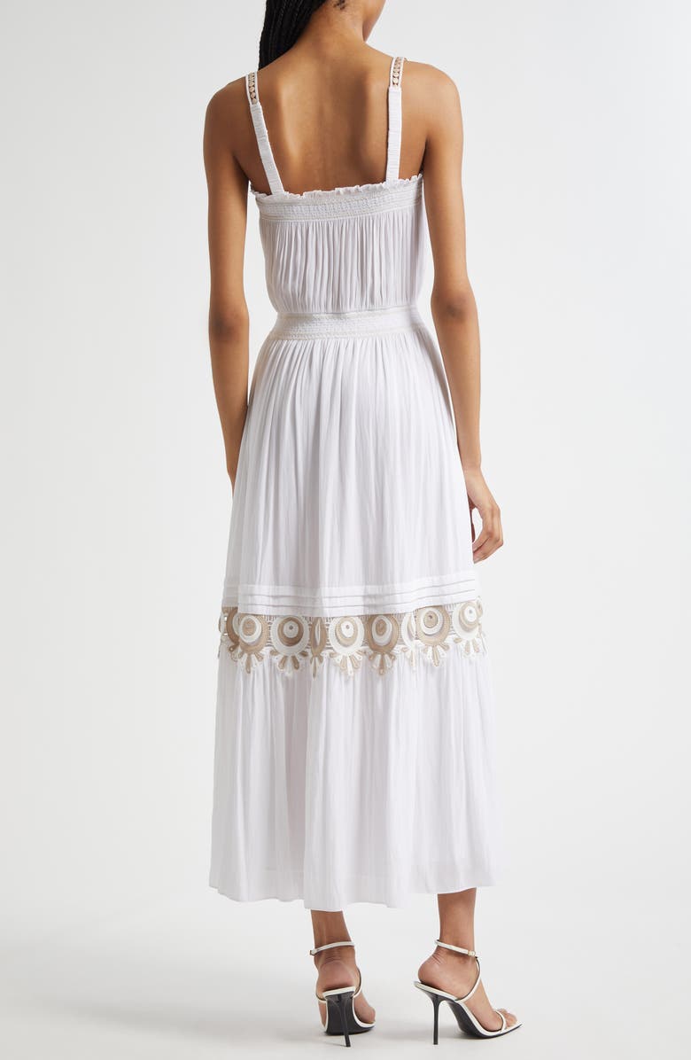 Ramy Brook Catalina Smocked Trim Maxi Sundress, Alternate, color, Ivory