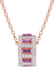 Julianna B. Gemstone & White Topaz Pendant Necklace