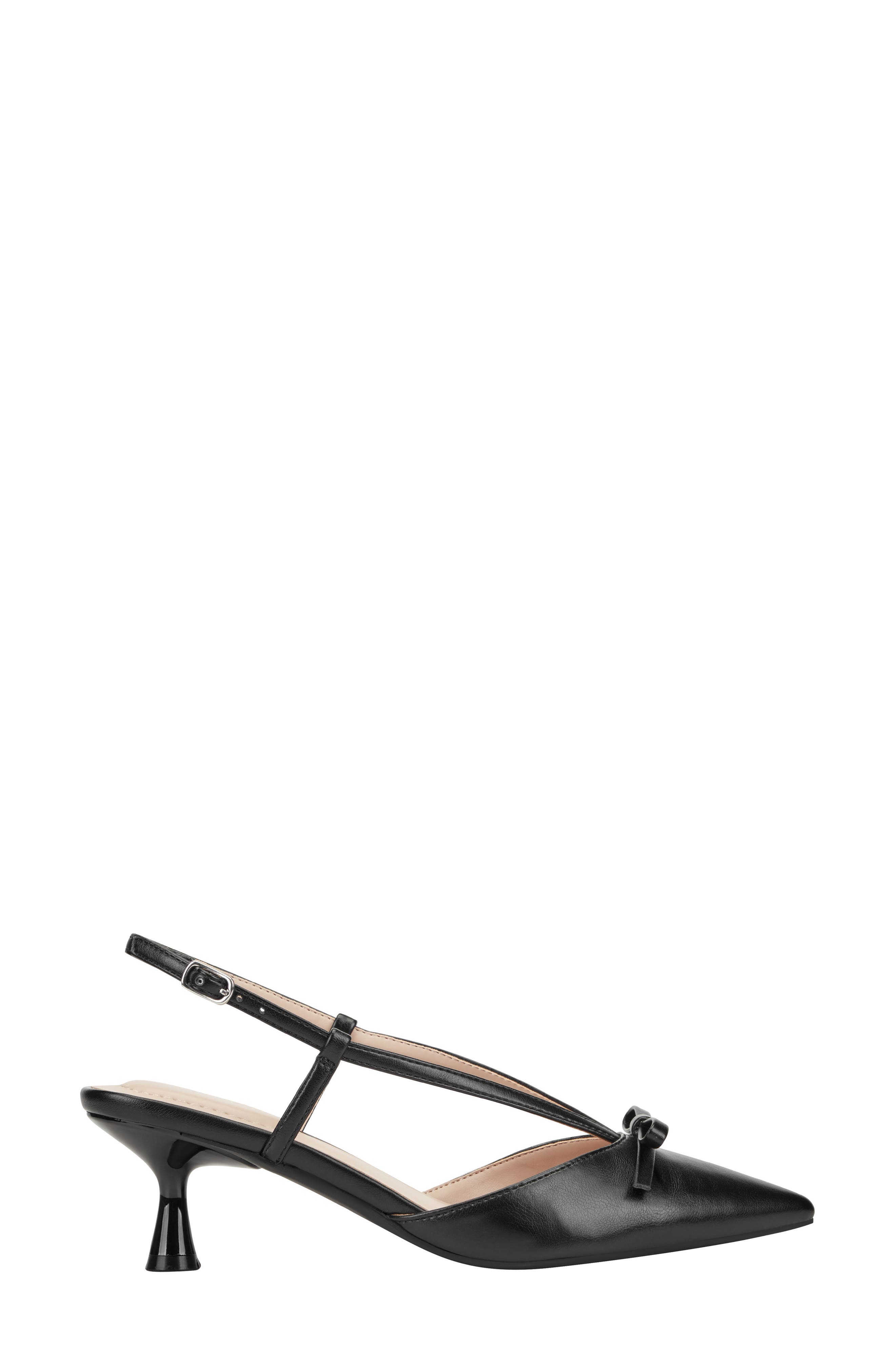 Bandolino Macruz Bow Slingback Pump, Alternate, color, Black