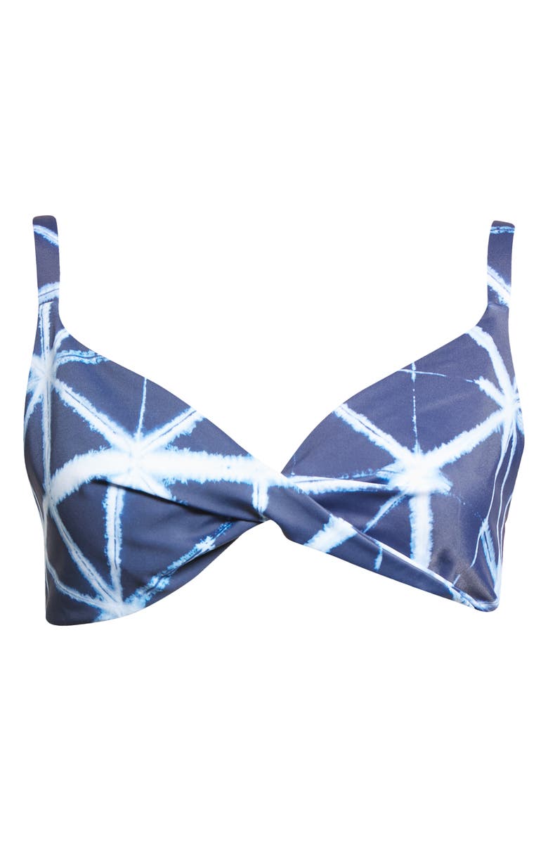 Lafayette 148 New York Shibori Tie Dye Twist Detail Bikini Top, Alternate, color,
