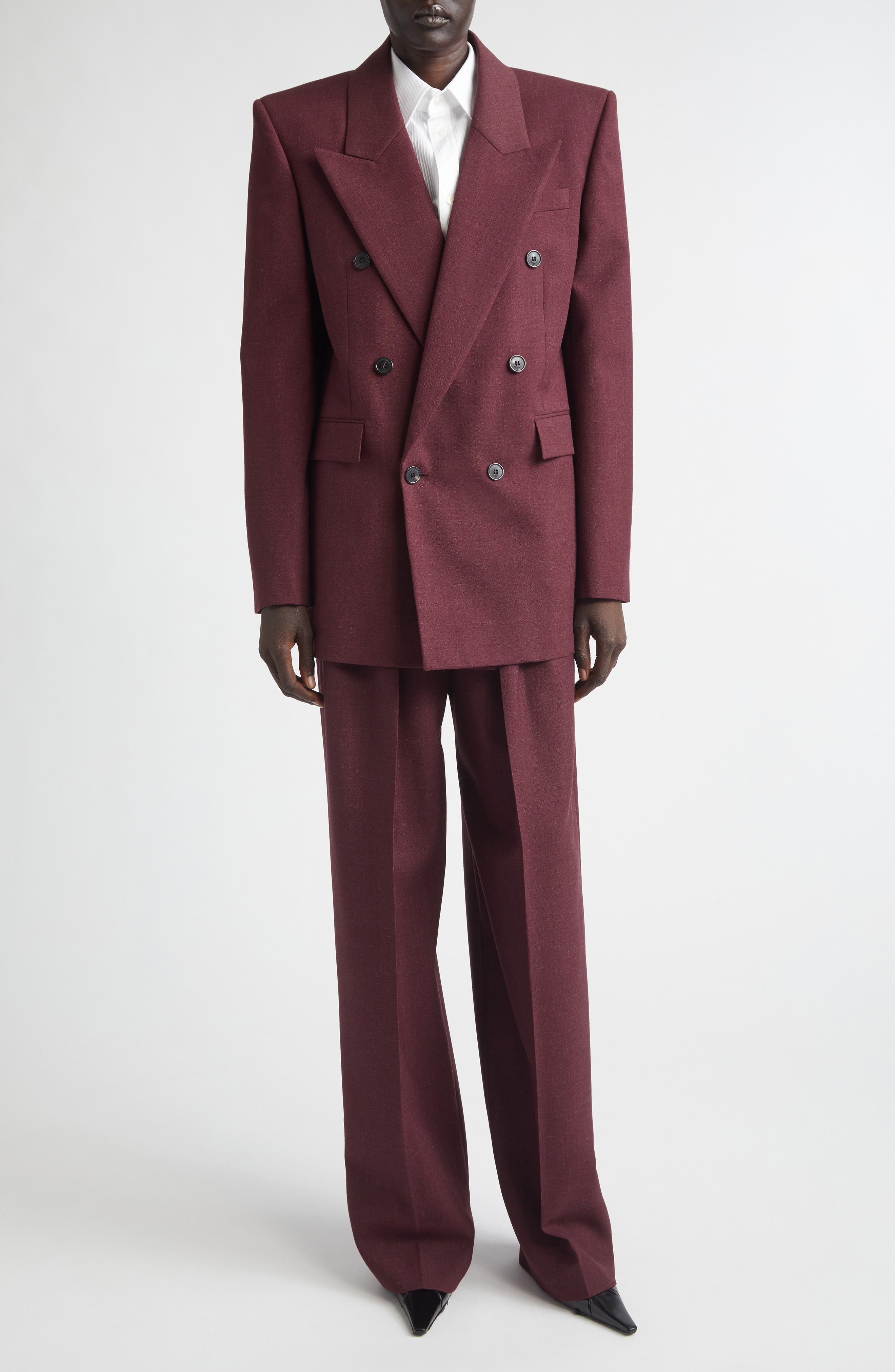 Double Breasted Wool Gabardine Blazer - image 2