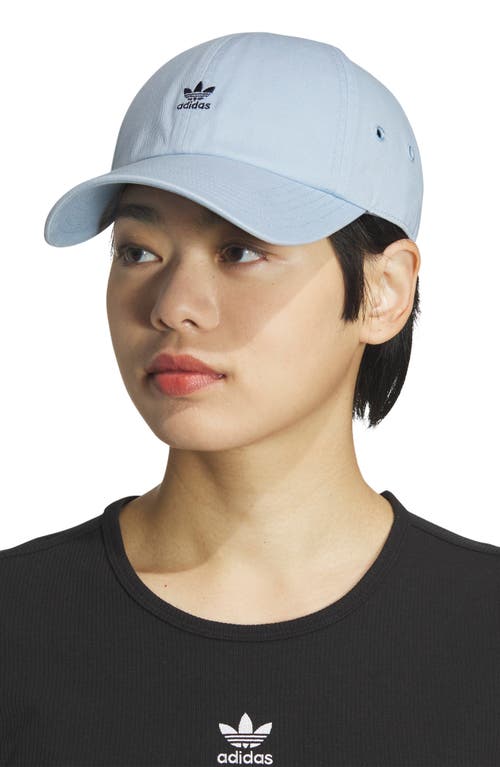Adidas Originals Adidas Relaxed Cotton Baseball Cap In Clear Sky Blue/night Indigo