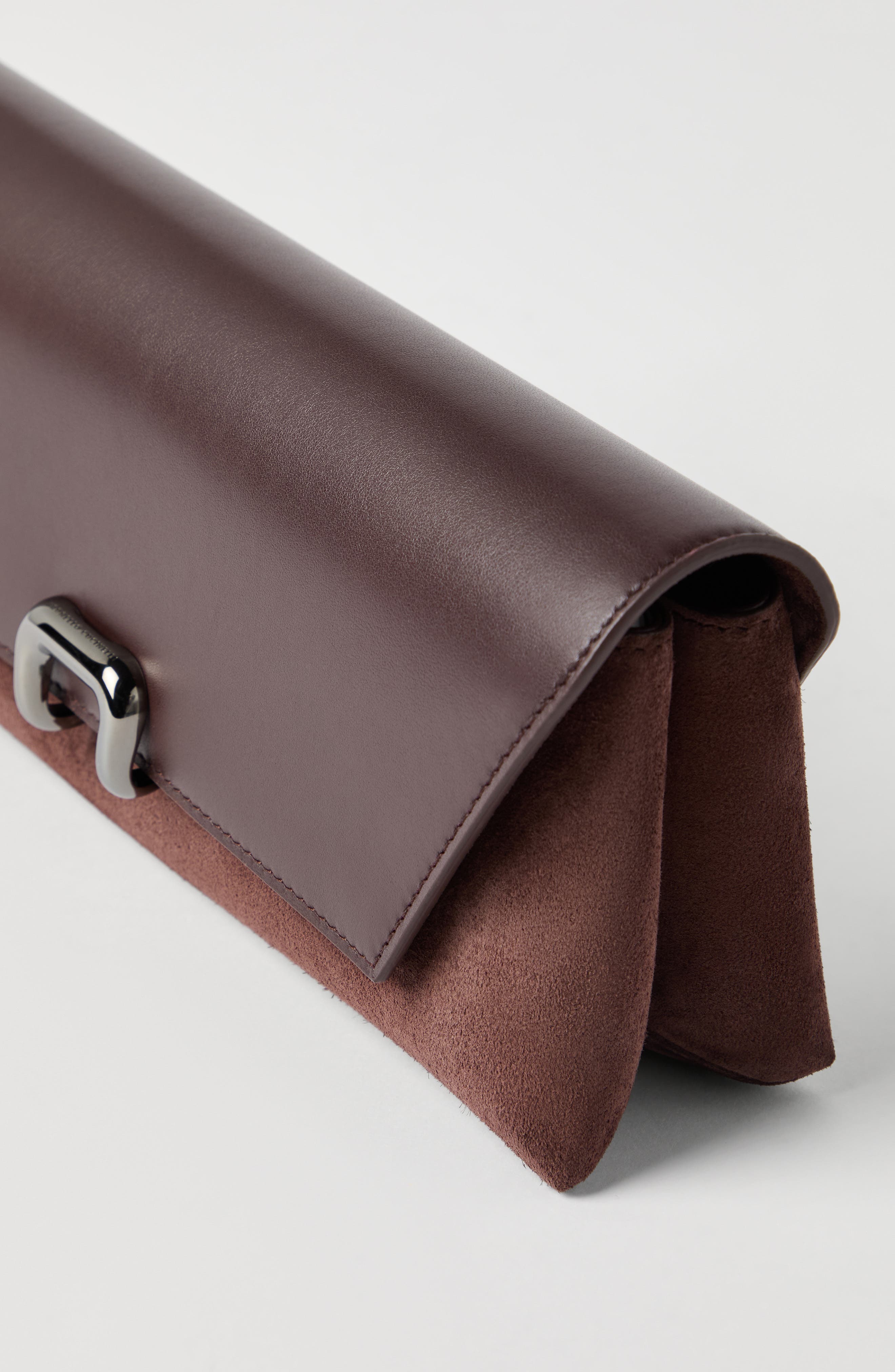 Brunello Cucinelli Sartorial pouch bag, Alternate, color, Burgundy