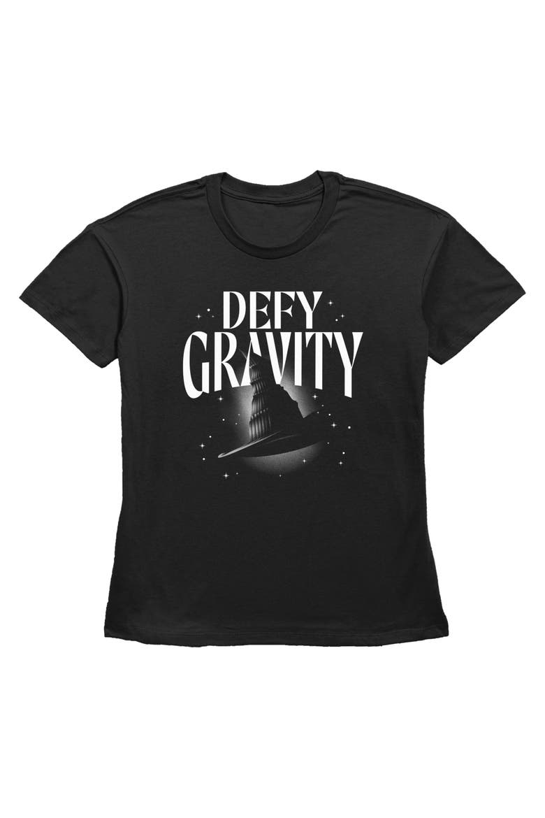 Women's Defy Gravity Witch Hat Short Sleeve Straight Fit T-Shirt, Main, color, Black