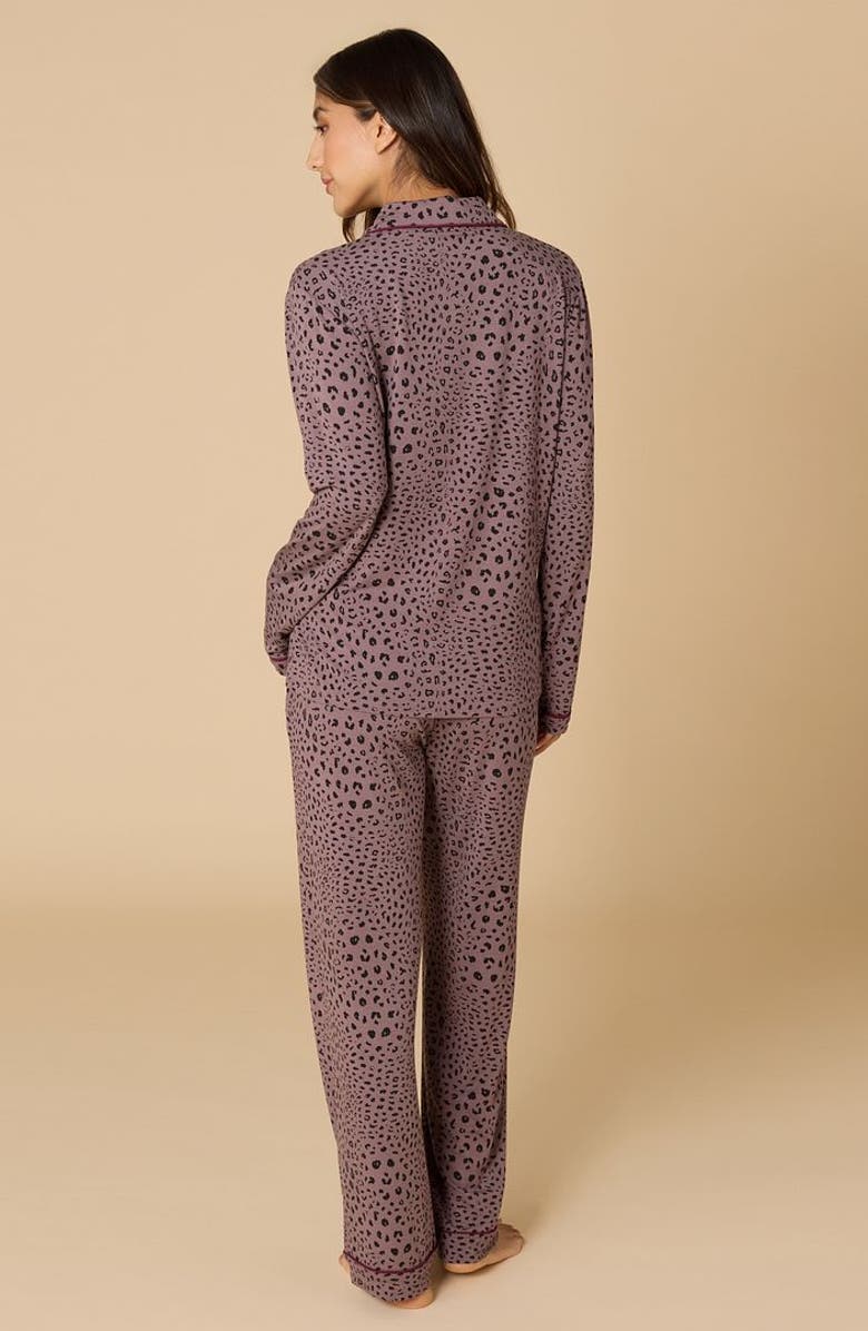 Softies Aria  Slim Notch Collar PJ Set, Alternate, color, Wild Driftwood