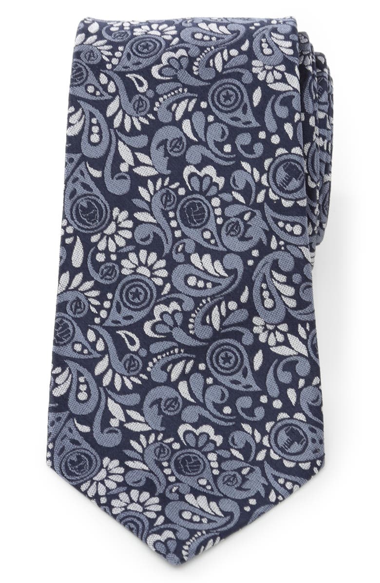 Cufflinks, Inc. x Marvel Avengers Paisley Silk Tie, Main, color, Navy