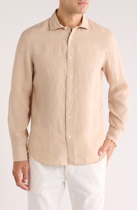 Axel Shaped Fit Linen Button-Up Shirt