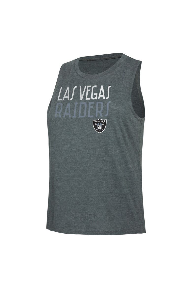 Women's Concepts Sport Black/Charcoal Las Vegas Raiders Muscle Tank Top & Pants Lounge Set, Alternate, color, Black
