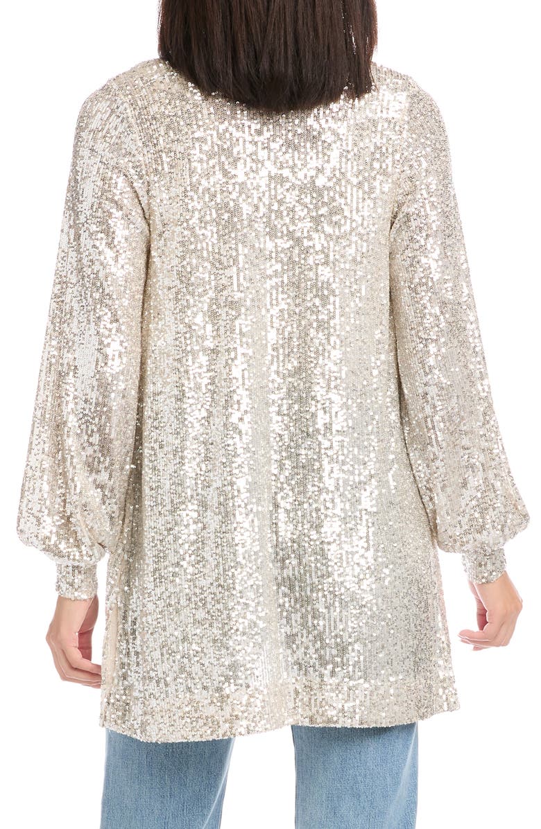 FIFTEEN TWENTY Open Front Sequin Jacket, Alternate, color, Champagne