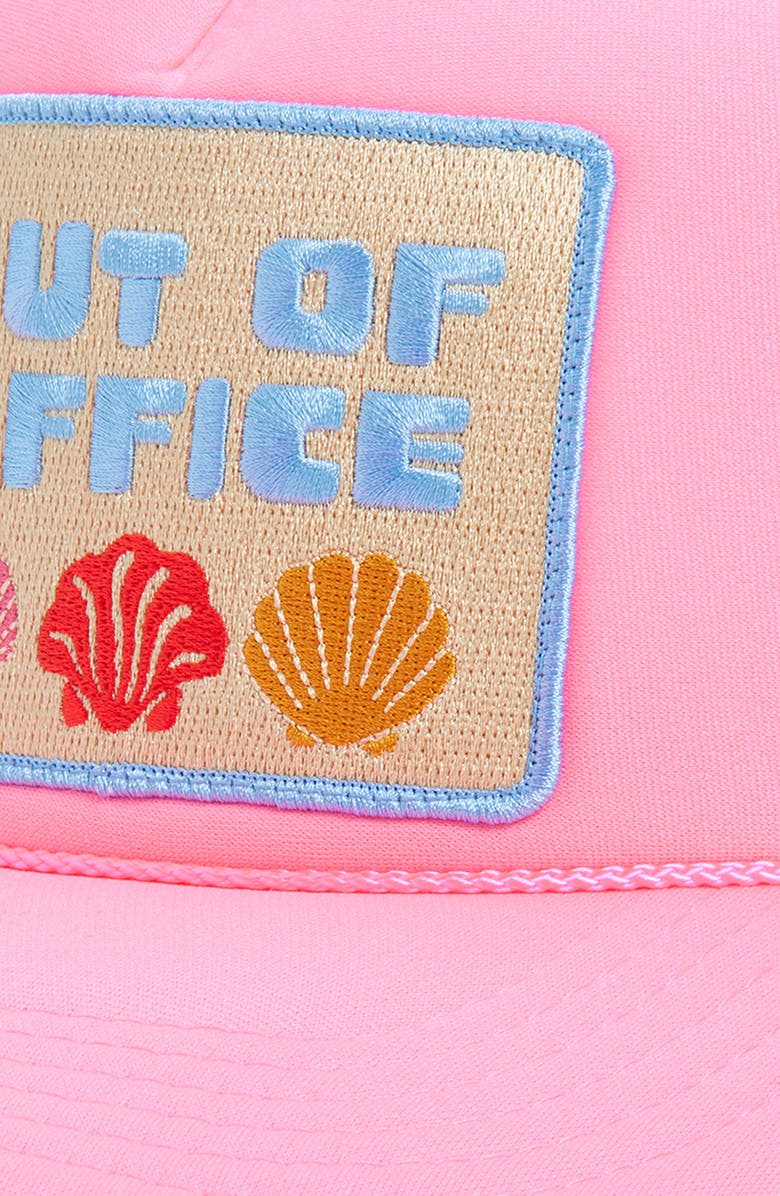 Friday Feelin’ Out of Office Trucker Hat, Alternate, color, Pink