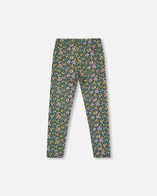 Deux Par Deux Leggings With Flower In Neutral