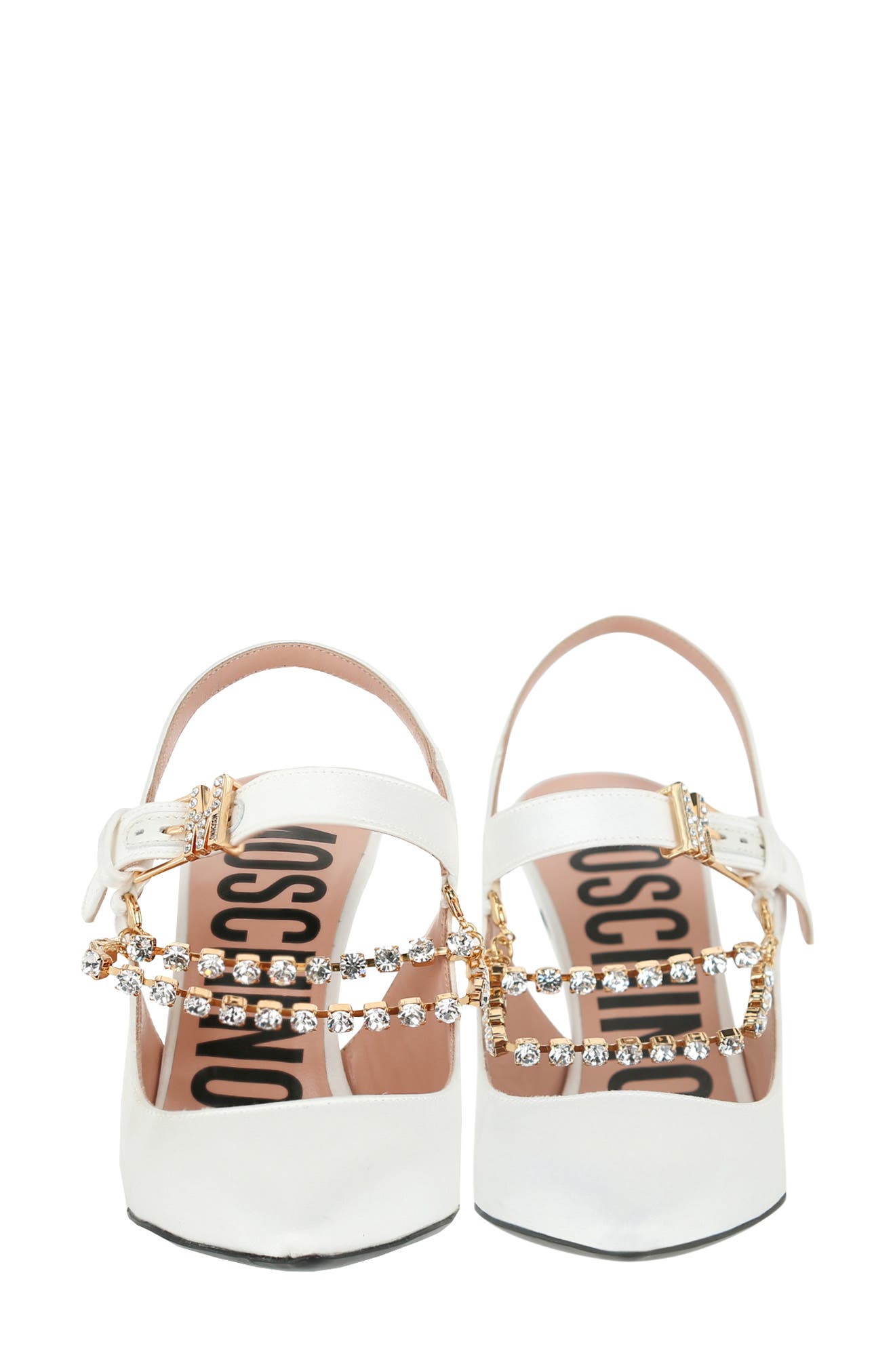 Moschino Metal Chain Slingback Pump, Alternate, color, 