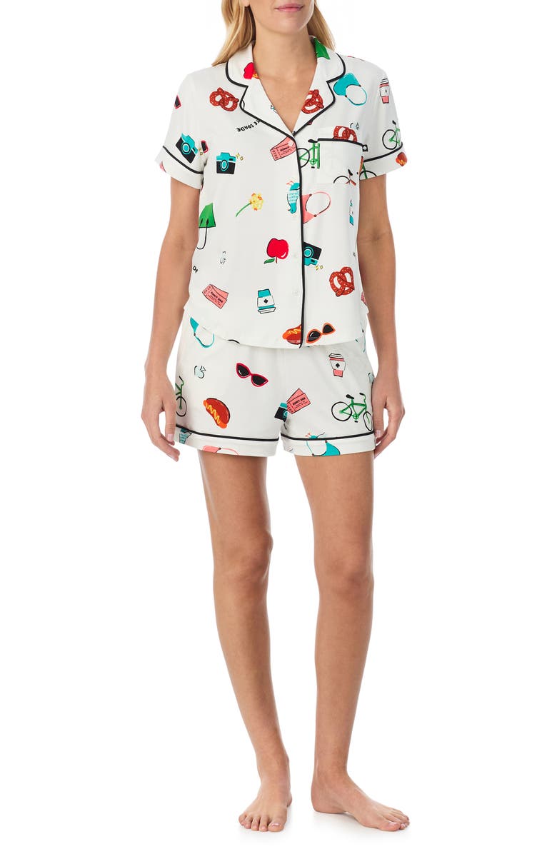 Kate Spade New York print short pajamas, Main, color, 