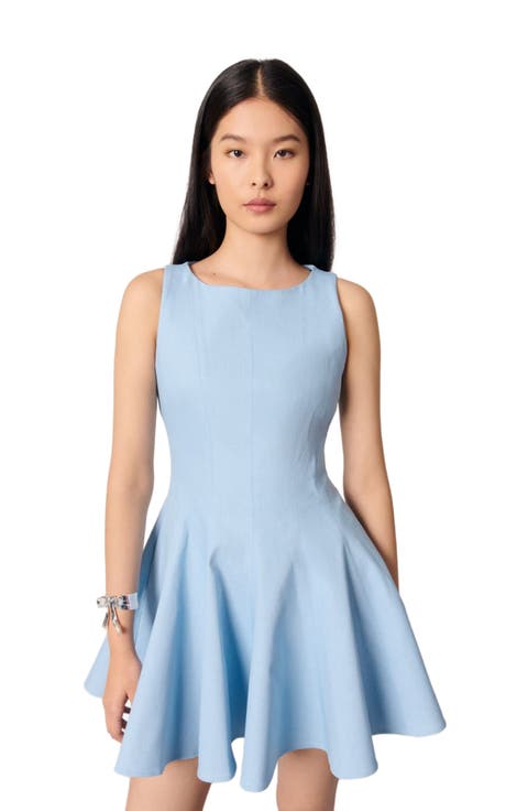 SALE *maje* ライトブルーメタリックツイードワンピース Shop Blue maje Online | Nordstrom