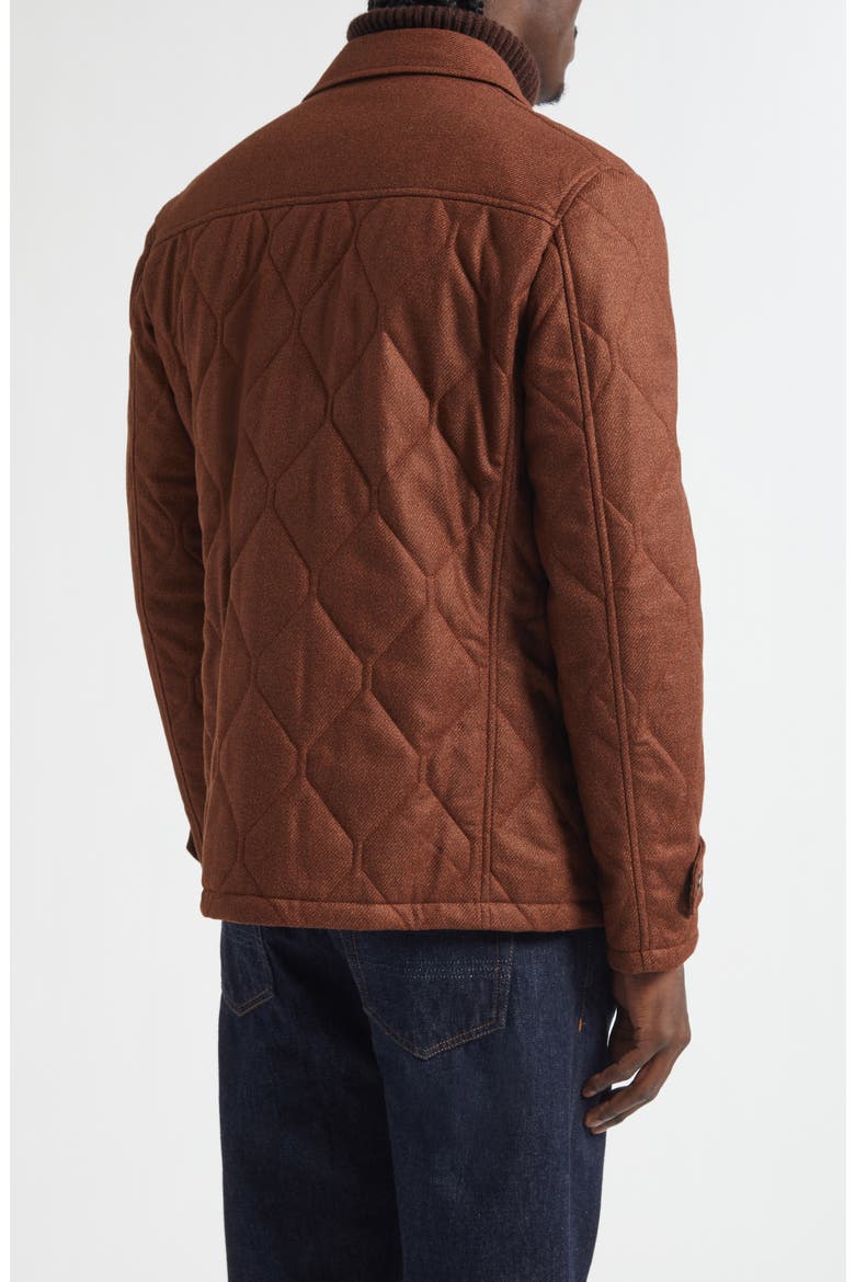 Onion Quilted Wool & Silk Shirt Jacket, Alternate, color, METALLIC RUST/ COPPER