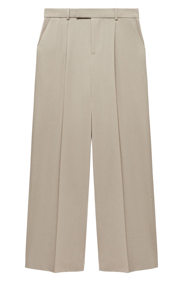 MANGO Pleated Wide Leg Pants, Alternate, color, 