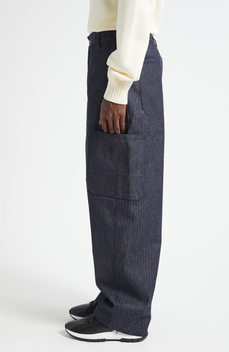 Givenchy Twisted Leg Cargo Jeans, Alternate, color, Dark Blue