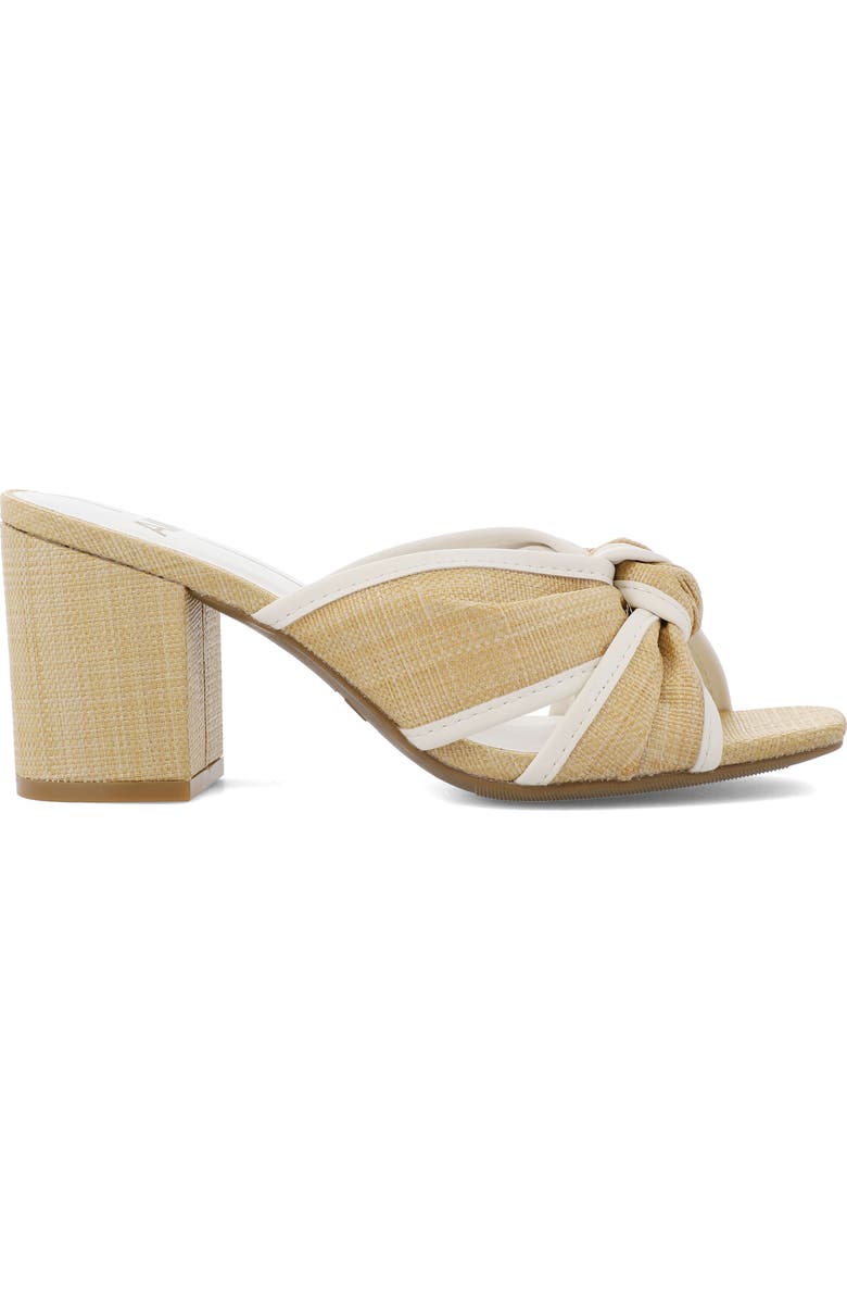 MIA Hania Block Heel Sandal, Alternate, color, Natural W/ White