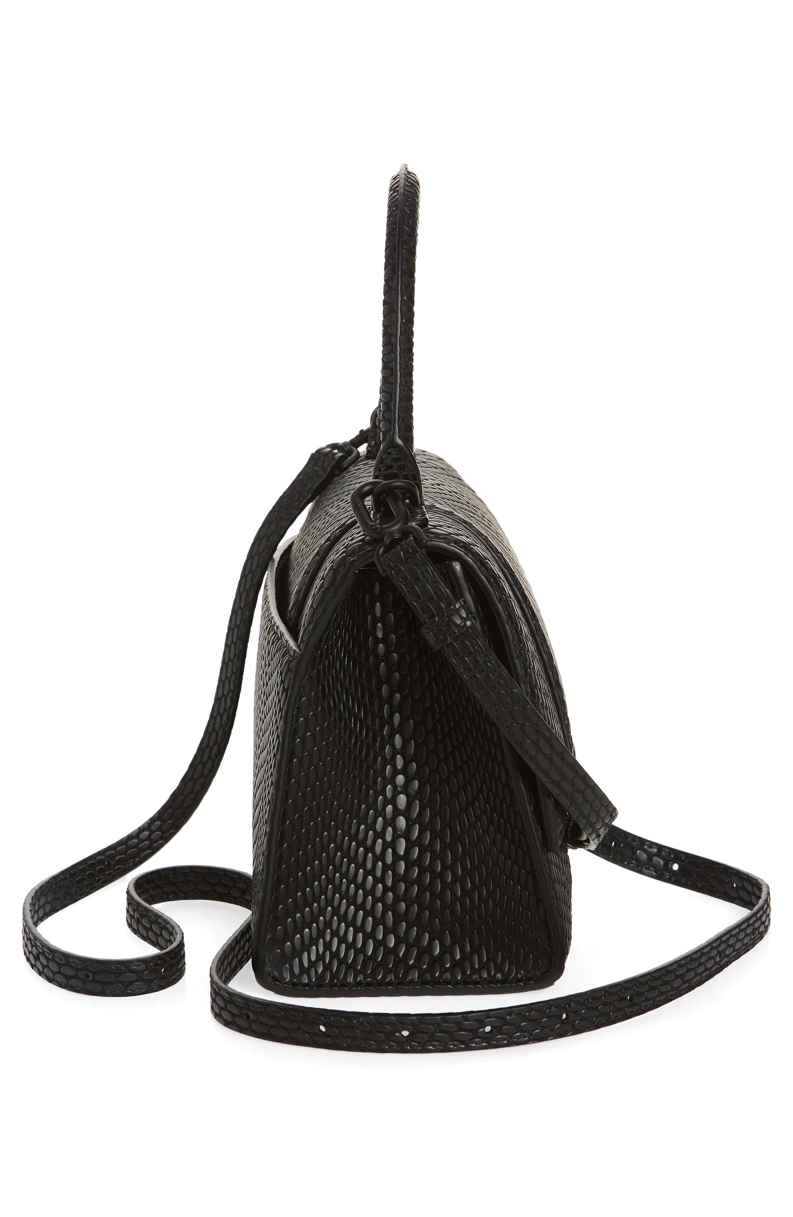 Balenciaga Small Hourglass Cobra Embossed Leather Top Handle Bag, Alternate, color, 