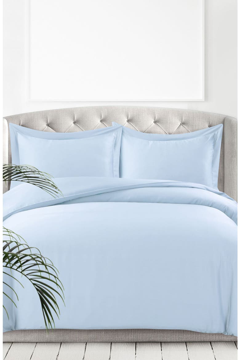 300 Thread Count Rayon Duvet Cover Set, Alternate, color, BLUE