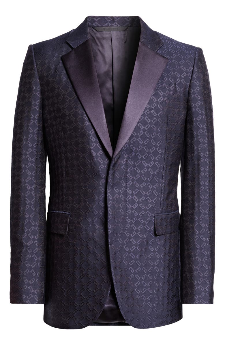 Givenchy Monogram 72 Jacquard Slim Fit Wool & Silk Jacket, Main, color, 