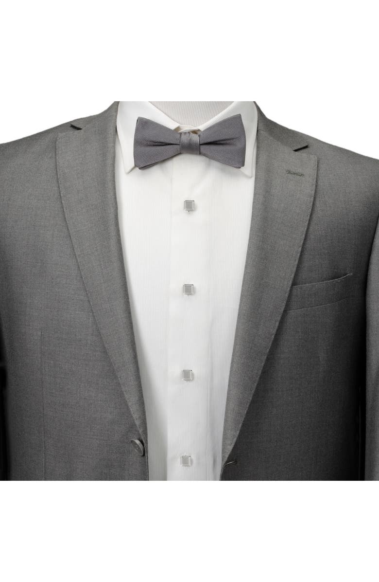 Cufflinks, Inc. Men's Set of 5 Textured Square Shirt Studs, Alternate, color, Silver