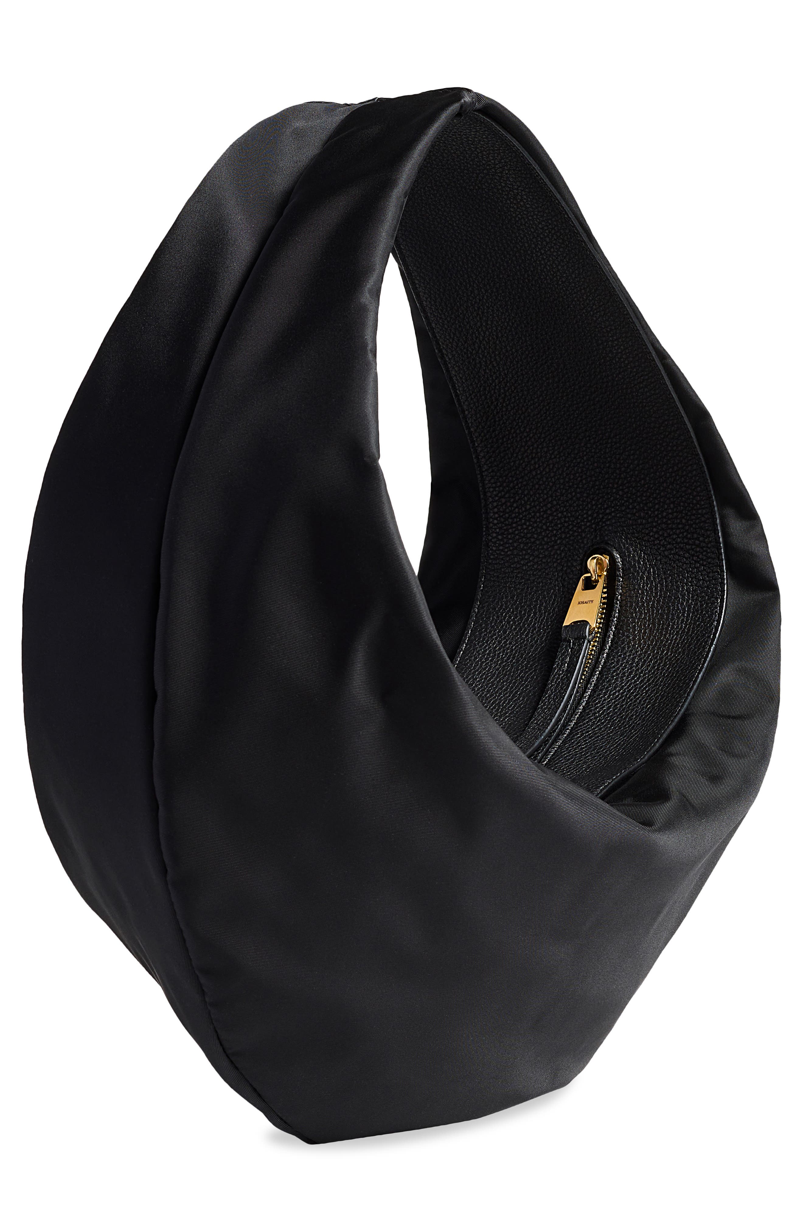 Khaite Medium Olivia Sport Hobo Bag, Alternate, color, Black