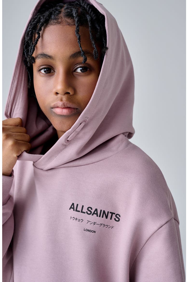 Kids' Oversize Underground Logo Cotton Hoodie, Alternate, color, PURPLE