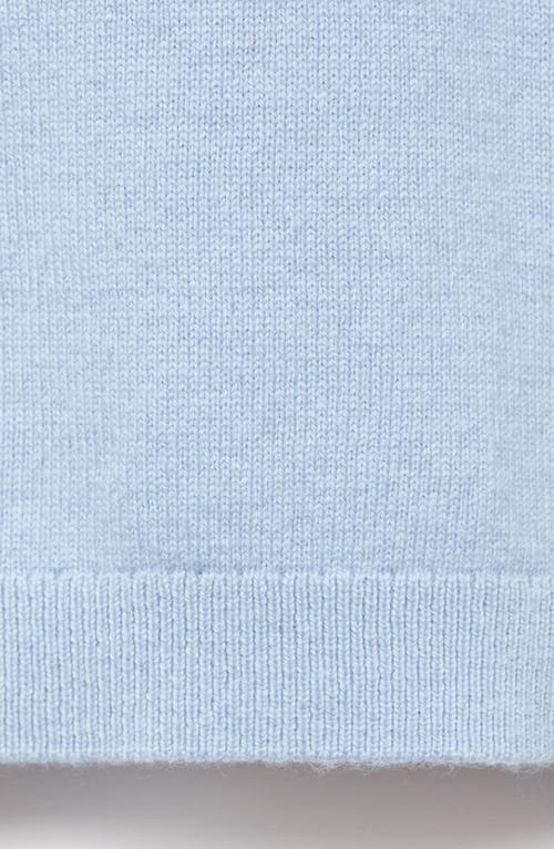 Mango Short Sleeve Wool & Cashmere Sweater In Blue