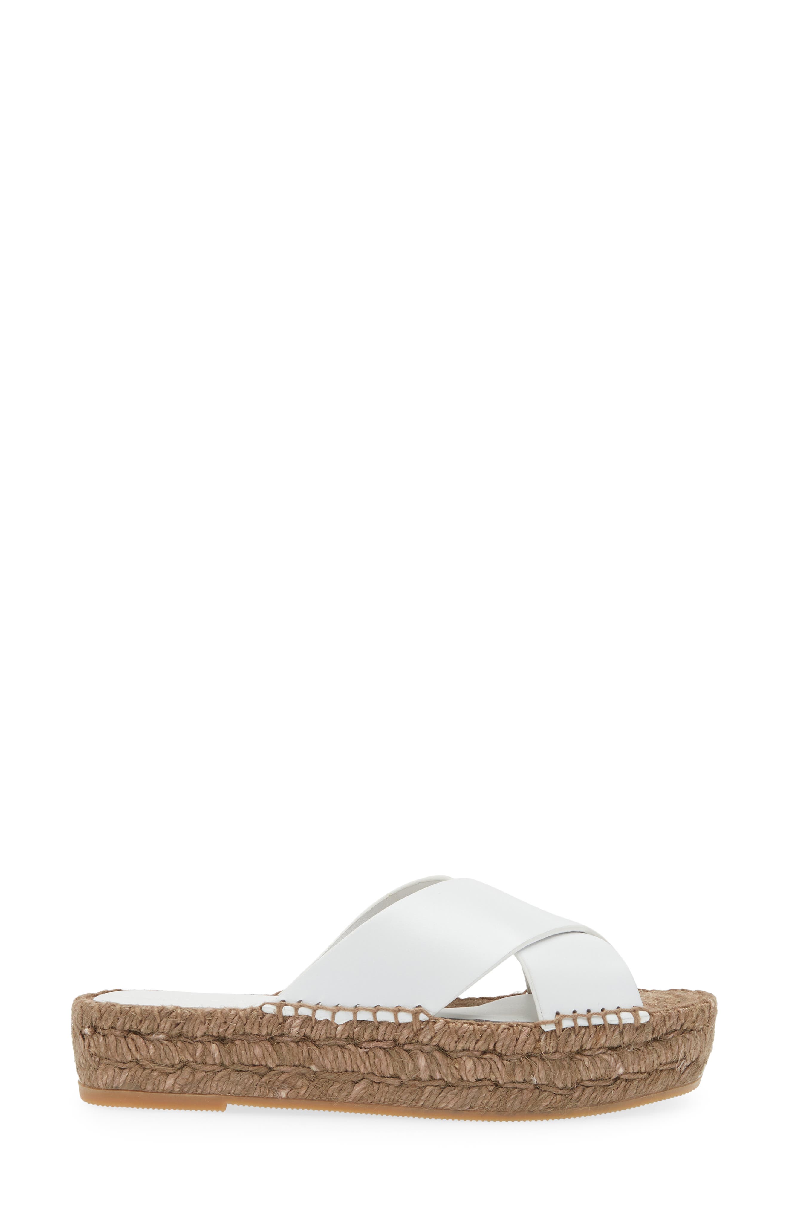 Paloma Barcelo Norma Espadrille Platform Slide Sandal, Alternate, color, White