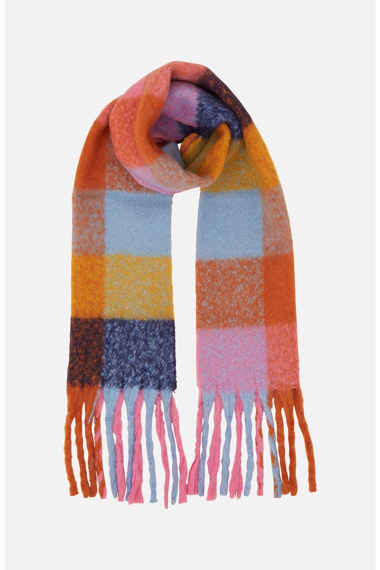 Rainbow Check Soft Tassel Scarf, Alternate, color, Multi