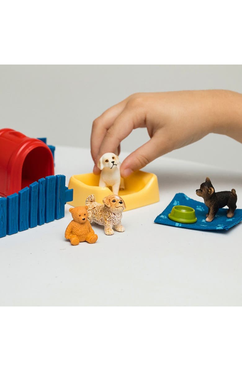 Schleich Farm World Puppy Pen, Animal Figurine Playset, Alternate, color, Multicolored