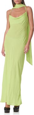 AFRM Cheryl Print Slipdress with Scarf