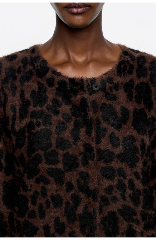 Bimba Y Lola Fur Fitted Cardigan In Brown