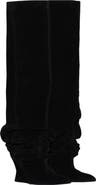 Balmain Suede leather Wedge thigh-high boots