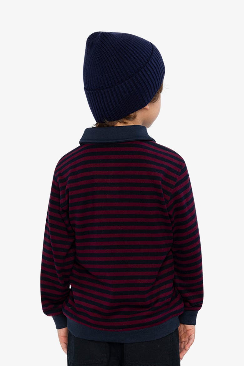 Brushed Jersey Polo Collar Smiley Pocket Top, Alternate, color, Red and Blue Stripes