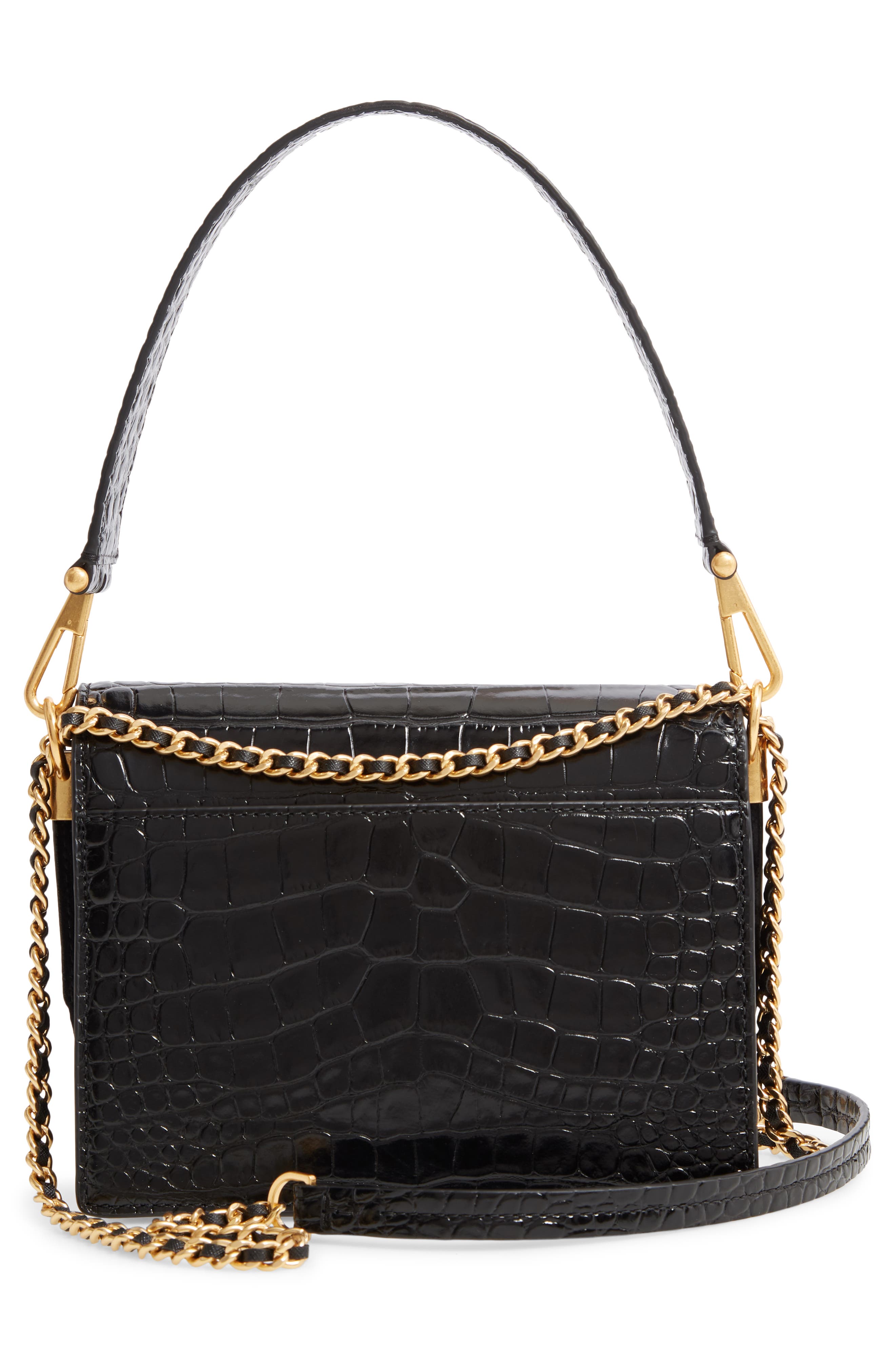 Tory Burch Robinson Embossed Double Strap Leather Flap Bag, Alternate, color, 