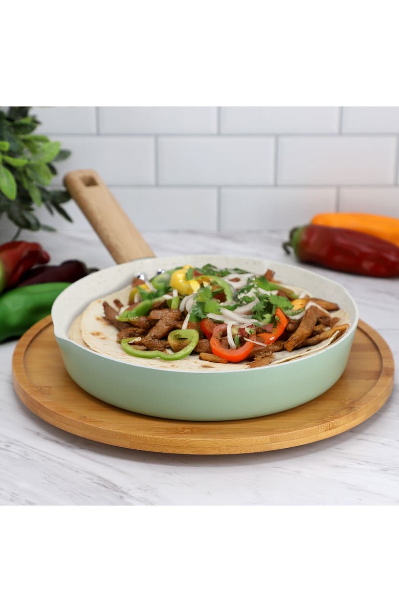 Gibson Home Marbleton Ceramic Nonstick Alumium 9.5 Inch Frying Pan, Alternate, color, Green